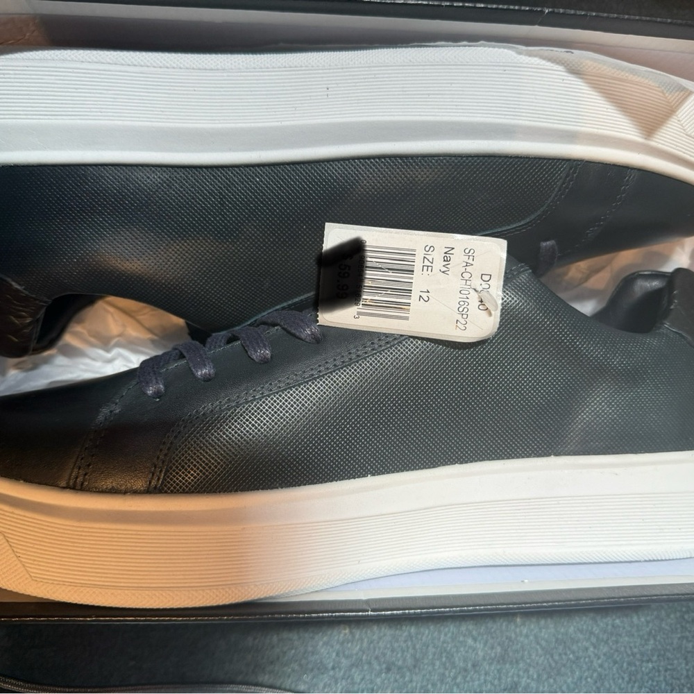 Navy Blue  Leather Sneakers - Size 12